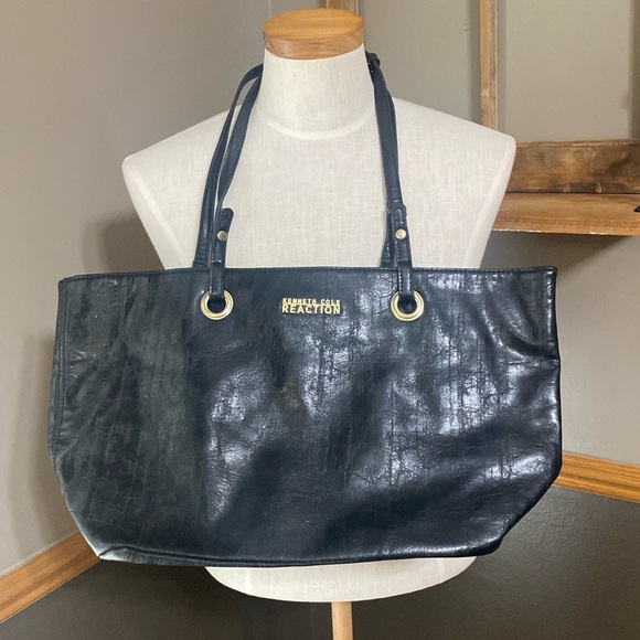 Kenneth Cole reaction large black tote bag purse - Picture 1 of 9